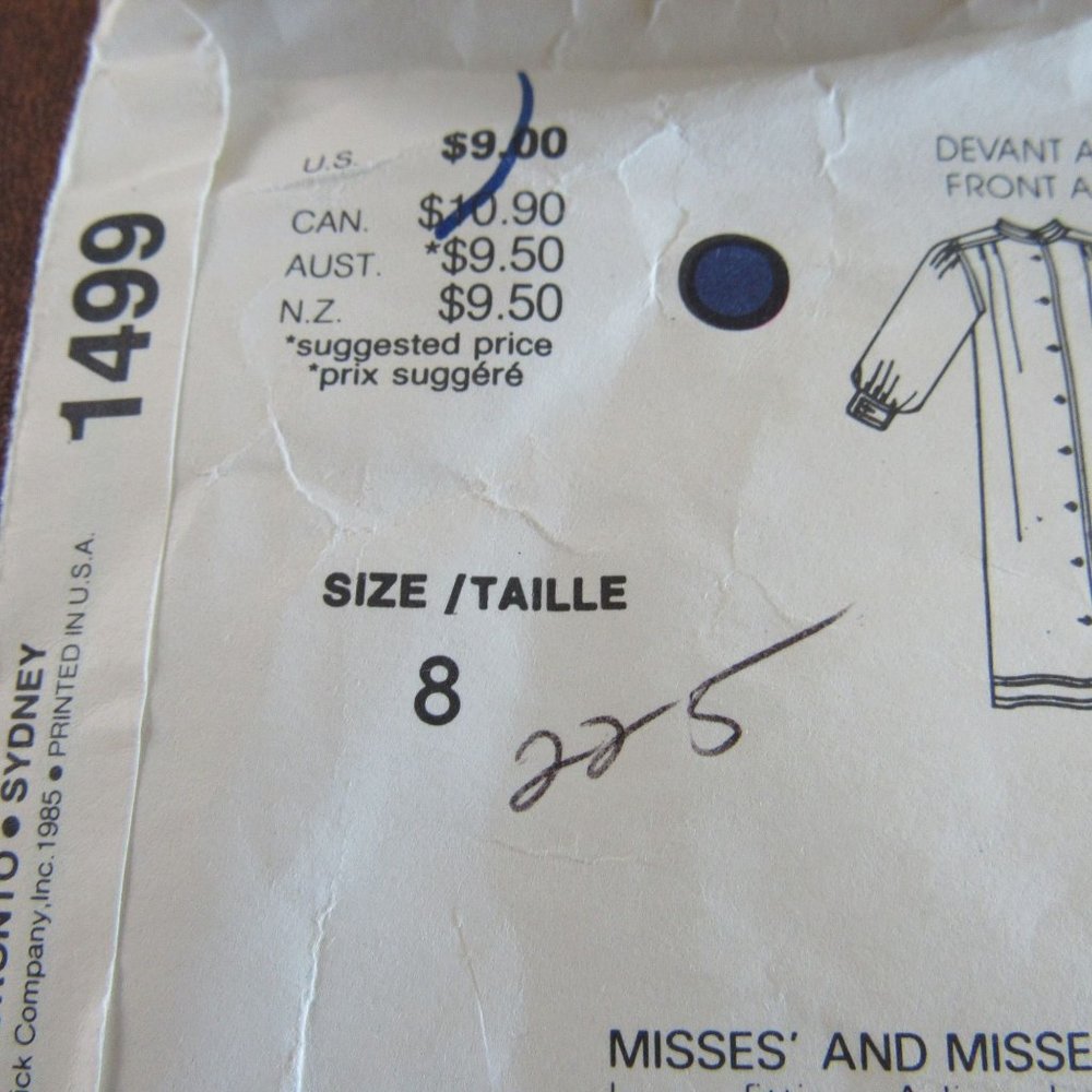 Vintage 1985 Designer Jean Muir Sewing Pattern 1499 Dress Size Womens 8 - Picture 5 of 6
